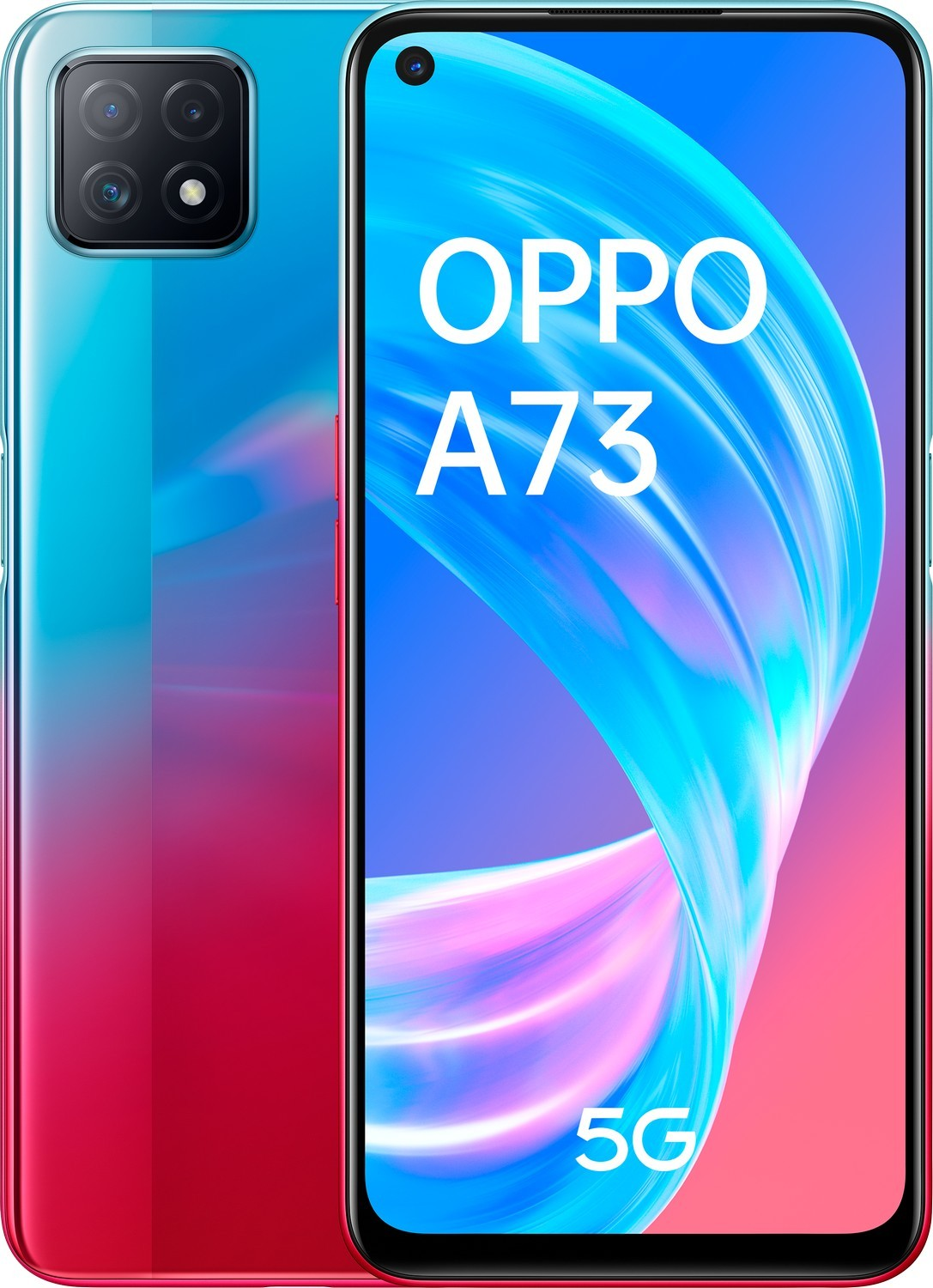 Móvil - OPPO A73 5G, Neon, 128 GB, 8 GB RAM, 6.5" Full HD+, MT6853V, 4040mAh, Android