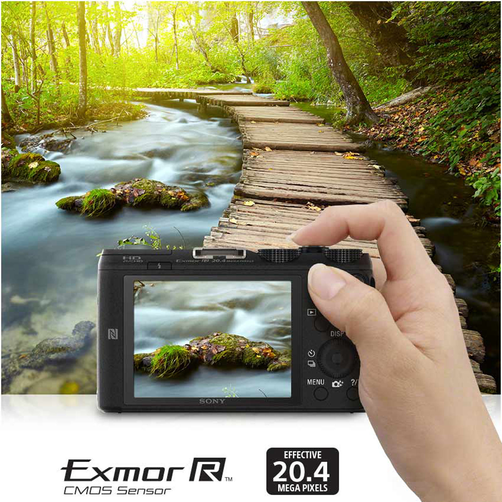 SONY Cyber-shot DSC-HX60 NFC Digitalkamera Schwarz, 30x opt. Zoom, TFT-LCD, Xtra Fine, WLAN