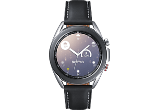 SAMSUNG Galaxy Watch3 (41 mm) LTE - Smartwatch (Breite: 20 mm, Leder, Silber)