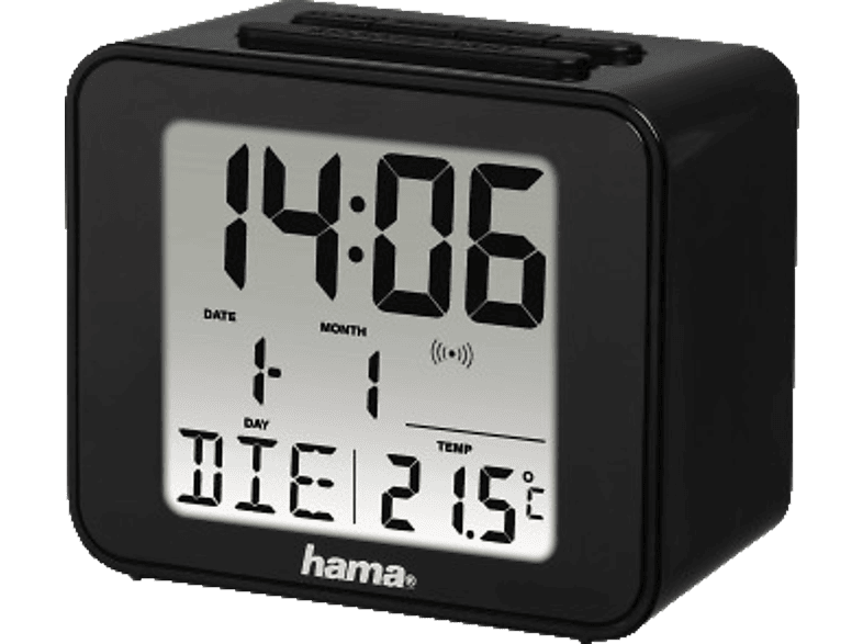 Reloj Digital de Sobremesa Negro PVC Madera MDF (15 x 7,5 x 7 cm) 