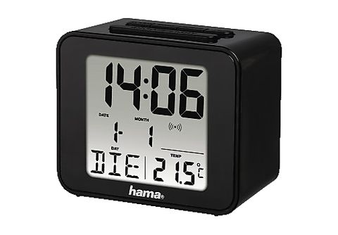 Reloj de sobremesa  Hama Cube 00186304, Digital, Hora, alarma, fecha y  temperatura, Compacto, Negro