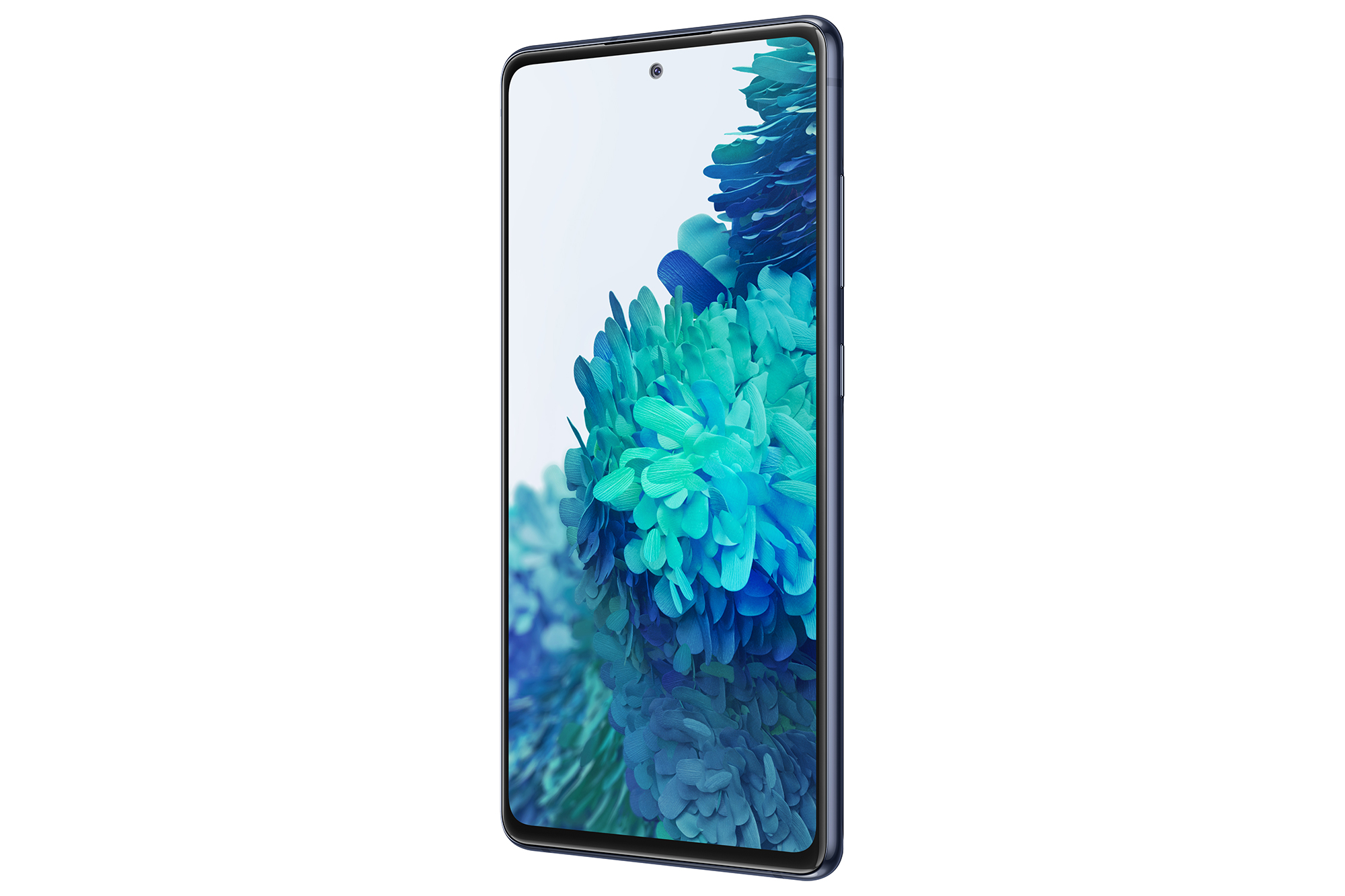 Beyaz bir arka plan üzerinde çiçek deseni gösteren bir ekranı olan bir akıllı telefon.
