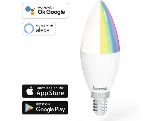 HAMA WiFi-LED E14, 5.5 W - LED-Lampe/Glühbirne (Weiss)