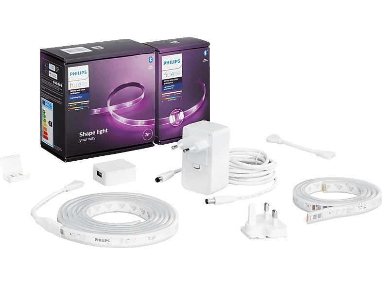 Media Markt: Philips Hue Lightstrip Plus V4 2+1 Meter mit Bluetooth