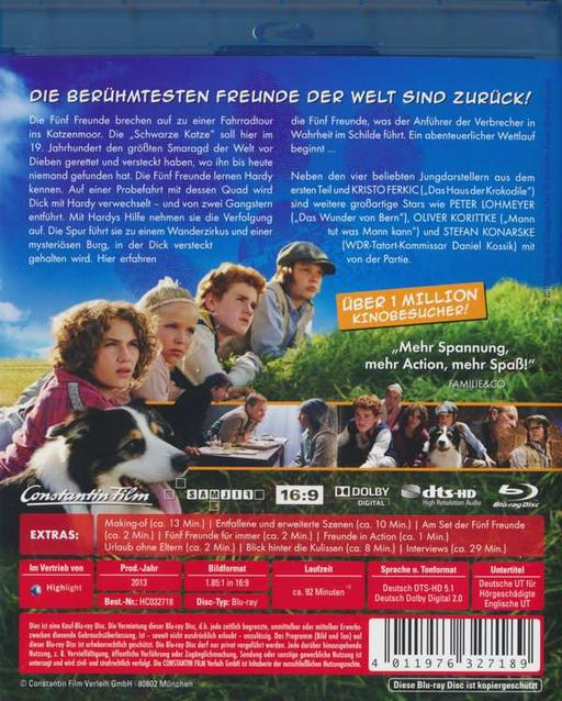 DVD-Hüllenrückseite mit Bildern von Kindern und einem Hund.