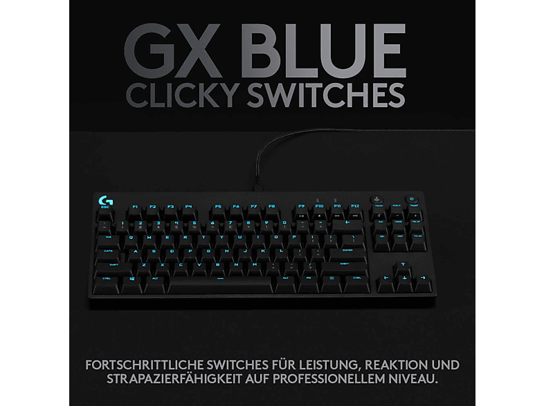 LOGITECH Clicky G Pro Mechanical, Gaming Tastatur, Mechanisch, Sonstiges, kabelgebunden, Schwarz