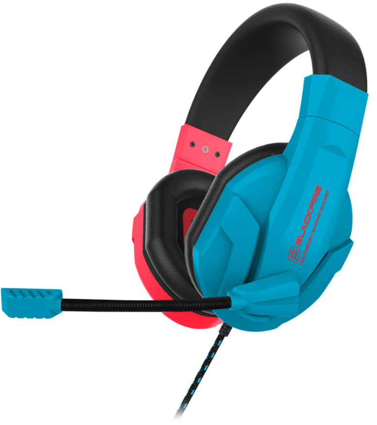 Auriculares gaming - Ardistel Blackfire NSX-Neon, De diadema, Con cable, Para Nintendo Switch/ Lite, Azul