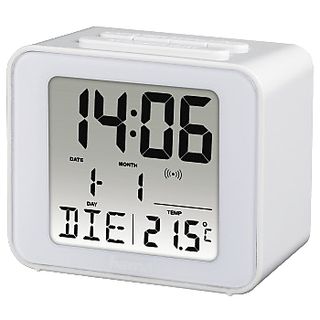 Reloj despertador silencioso, funciona con pilas, fácil de configurar y  función de luz nocturna, reloj despertador de viaje para escritorio,  armario