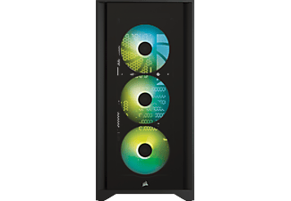 CORSAIR PC Gehäuse iCue 4000X RGB mit Glasfenster, Schwarz
