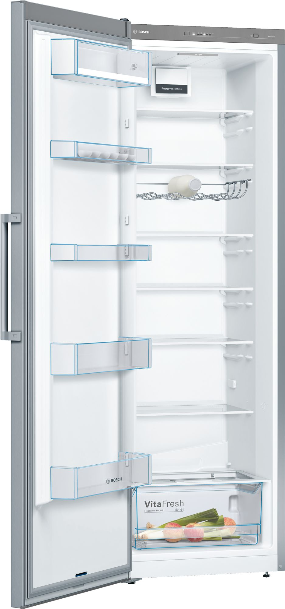 BOSCH KSV36VLEP Serie 4 Kühlschrank (348 l, E, 1860 mm hoch, Inox-look)