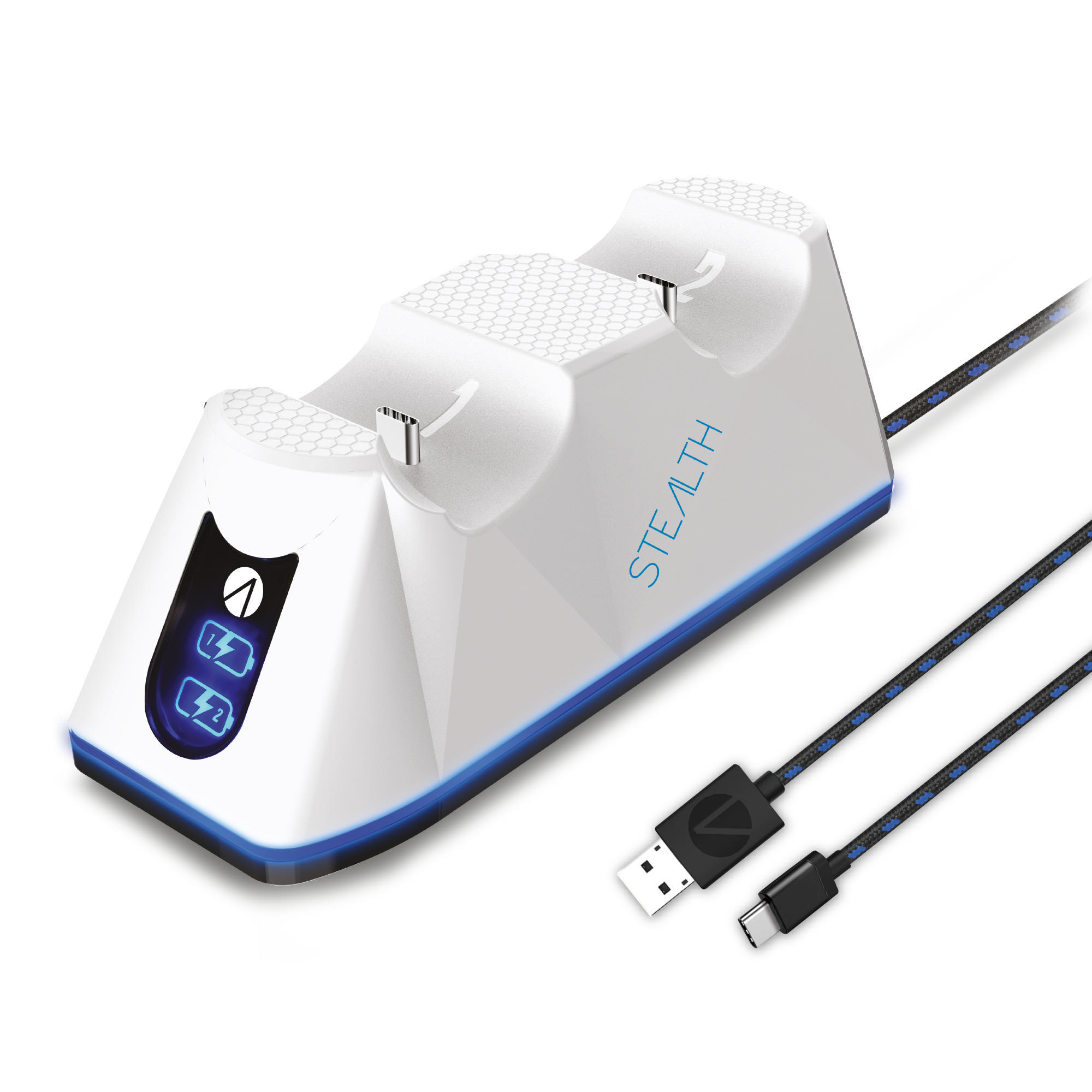 inklusive Dock STEALTH Twin Charging PS5 Kabel, Weiß Ladestation,