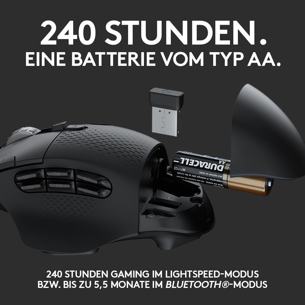 LOGITECH G604 Lightspeed Wireless Gaming Maus, Schwarz