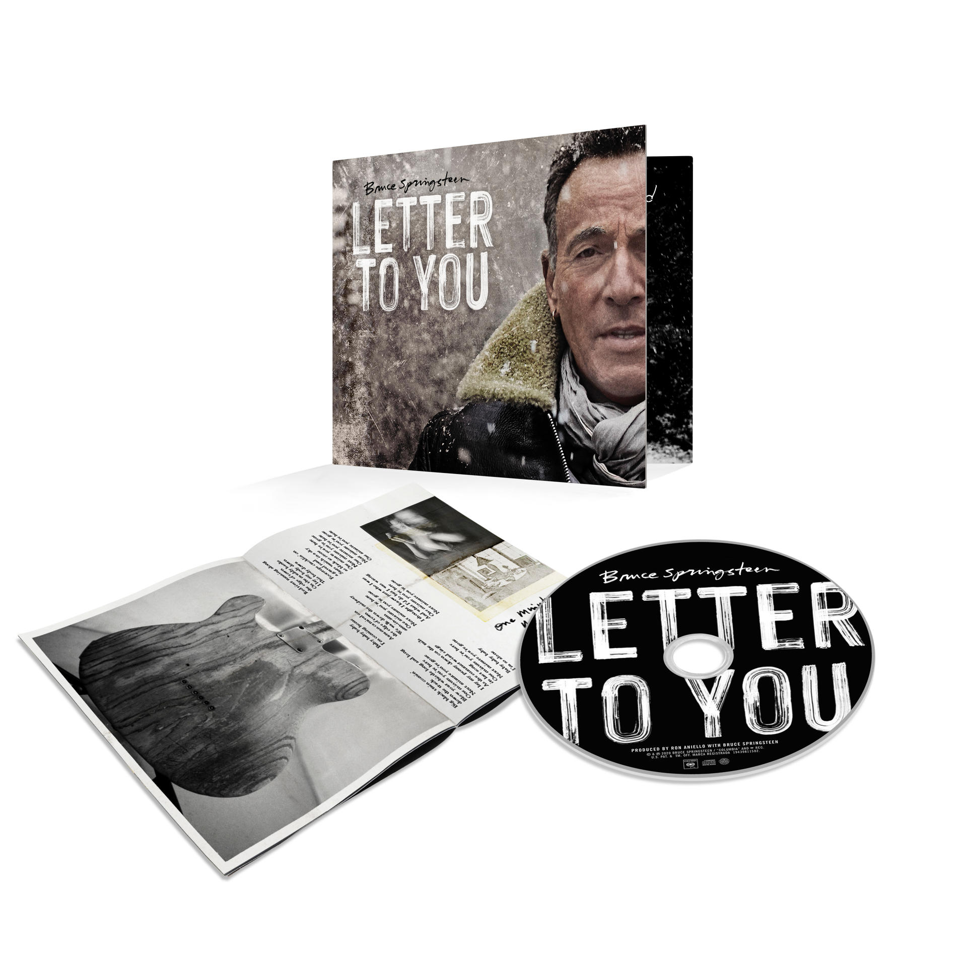 CD-album met cover art van Bruce Springsteen in de sneeuw.