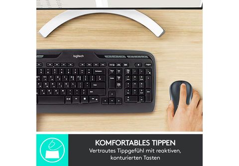 LOGITECH MK330, Tastatur Mäuse PC kabellos, & Maus Schwarz | MediaMarkt Set