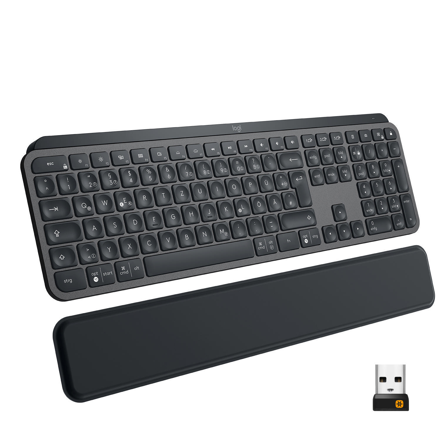 LOGITECH 920-009404 MX KEYS PLUS hintergrundbeleuchtete Bluetooth, Tastatur, Standard, Sonstiges, kabellos, Schwarz