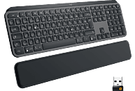 LOGITECH 920-009404 MX KEYS PLUS hintergrundbeleuchtete Bluetooth, Tastatur, Standard, kabellos, Schwarz