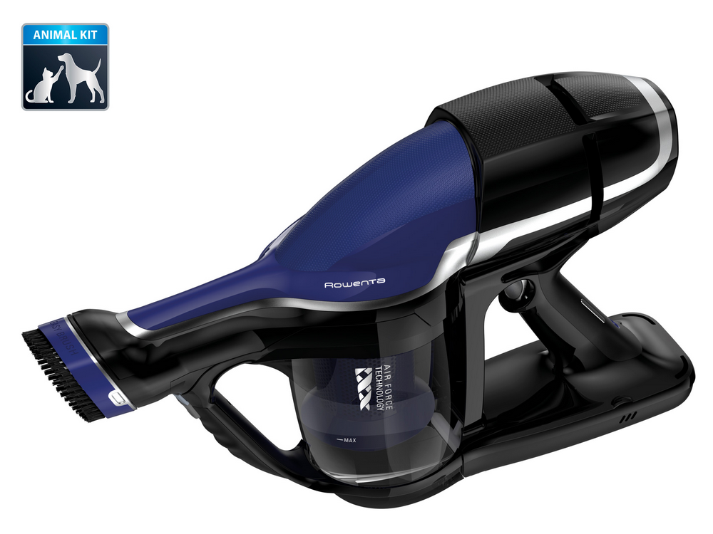 Aspirador escoba -  Rowenta RH9291, 3h, Sin bolsa, 0.65 l, 30 min, Negro /azul