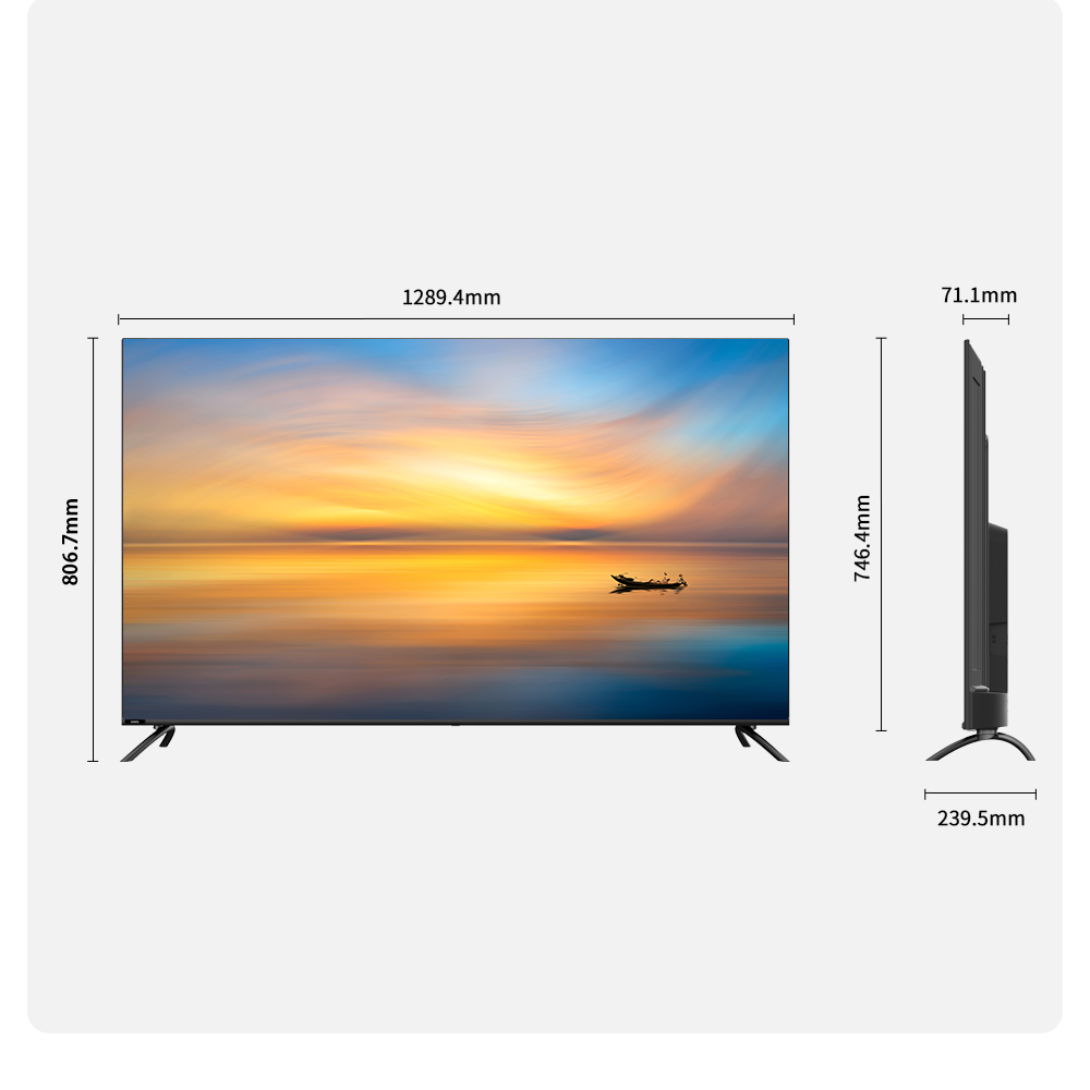 CHIQ U58H7S, 58 Zoll, 4K, Android 9.0, Smart TV, HDR10, HLG, schwarz