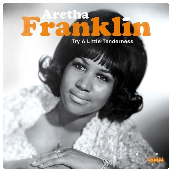 Albumcover: Aretha Franklin. Titel: Try A Little Tenderness. Schwarzweißfoto.
