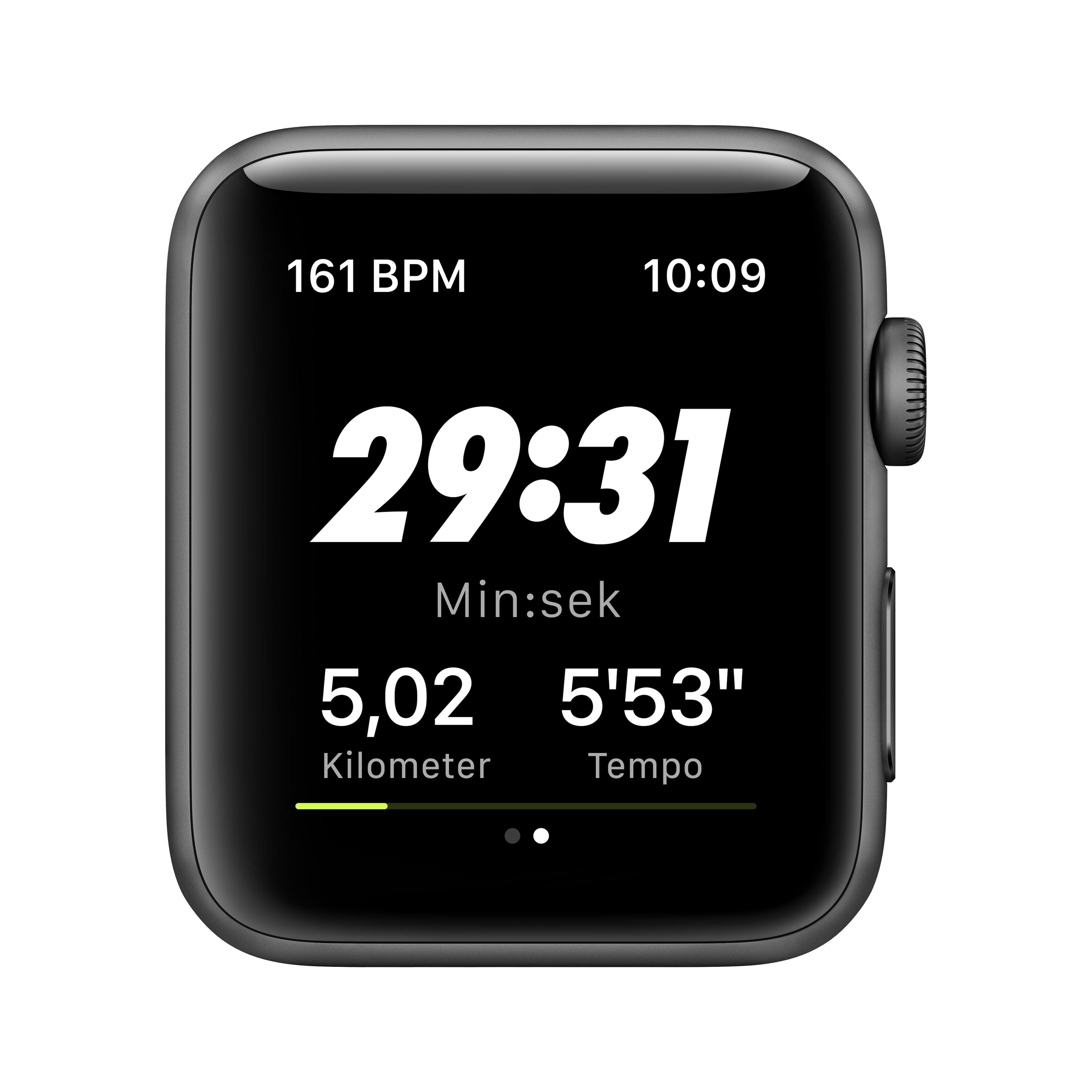 APPLE Watch Nike+ Series 3 42 mm (GPS+ Cellular) Smartwatch Aluminium Kunststoff, 140-210 mm, Space Grau mit Sportarmband Anthrazit