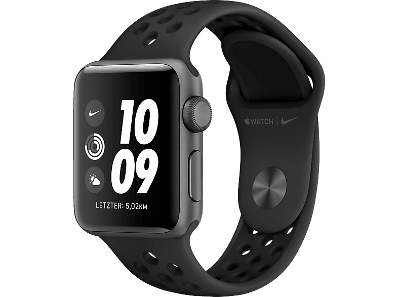 APPLE Watch Nike Series 3 38 mm Smartwatch Aluminium Kunststoff 130 200 mm Space Grau mit Sportarmband Anthrazit