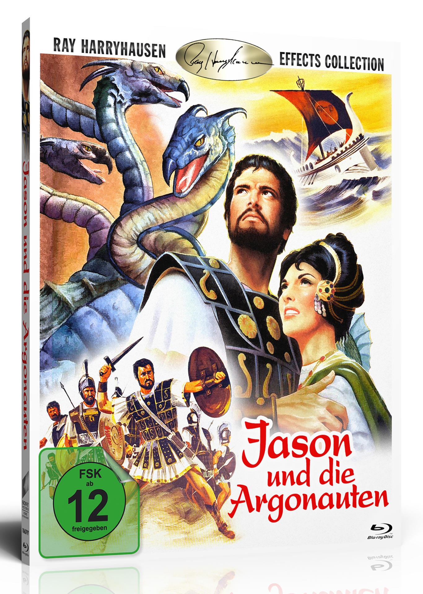 Filmposter für 'Jason und die Argonauten', mit Fantasy-Motiv.