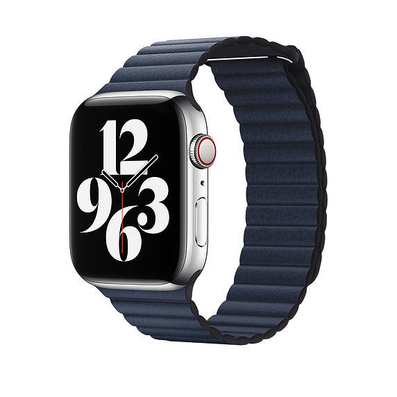 APPLE 44 mm Lederarmband mit Schlaufe, Ersatzarmband, Taucherblau