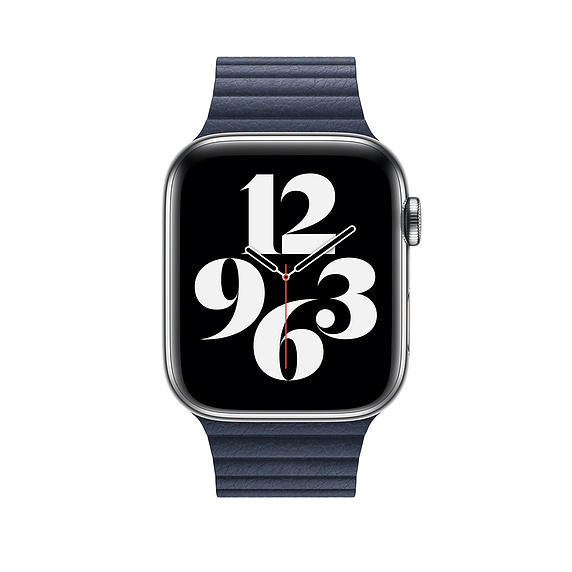 APPLE 44 mm Lederarmband mit Schlaufe, Ersatzarmband, Taucherblau