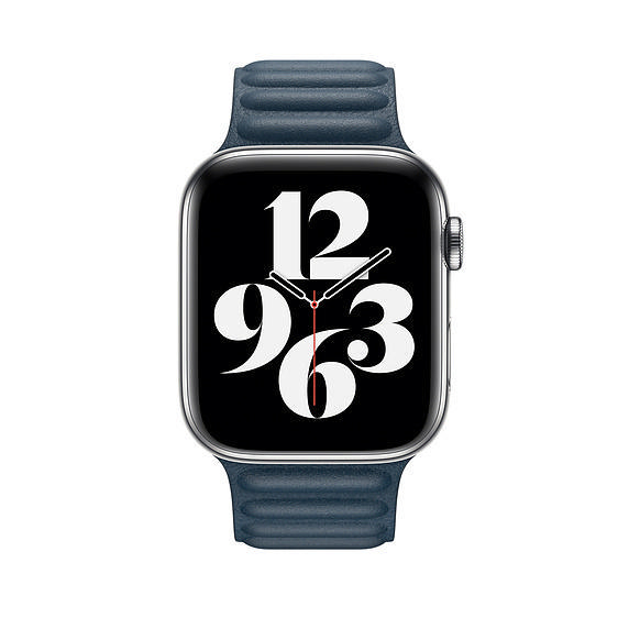 APPLE 44 mm mit Baltischblau Endstück, Apple, Lederarmband Ersatzarmband