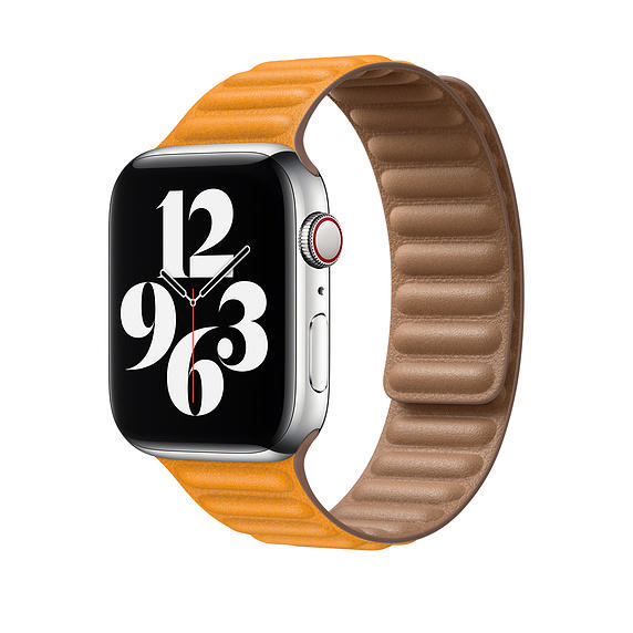 APPLE 44 mm Lederarmband mit Endstück, Ersatzarmband, California Poppy