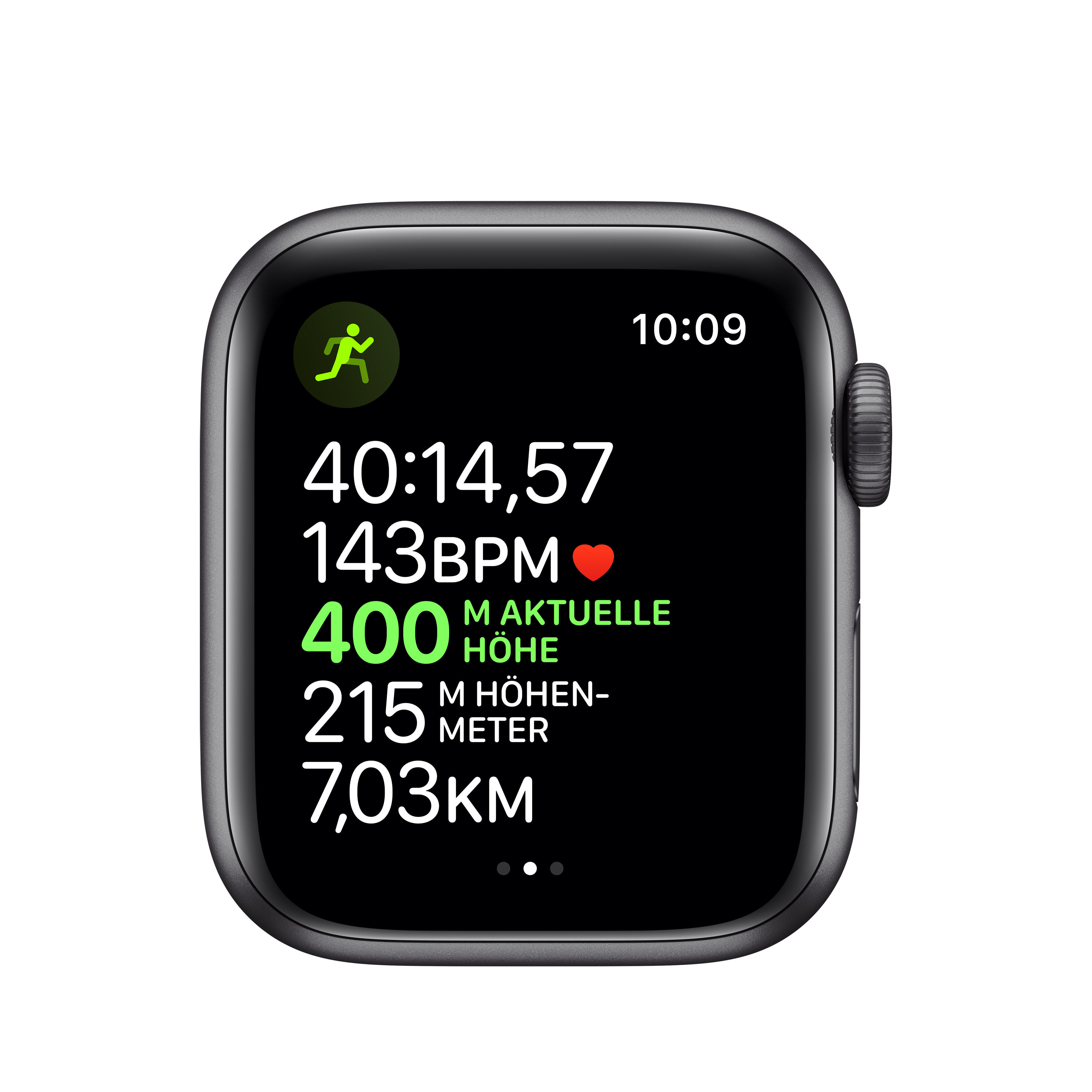 APPLE Watch Nike Series 5 (GPS + Cellular) 40mm Smartwatch Aluminium Fluorelastomer, 130 - 200 mm, Armband: Anthrazit  Schwarz, Gehäuse: Space Grey
