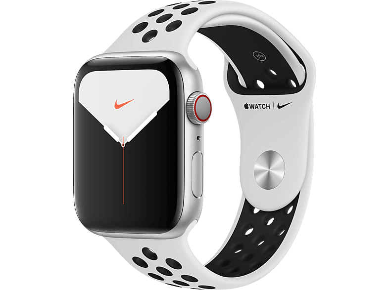- Cellular) Pure Watch Aluminium Silber Series Gehäuse: mm APPLE 200 Armband: + Schwarz, (GPS 5 Platinum 140 Fluorelastomer, 44mm Nike Smartwatch ,