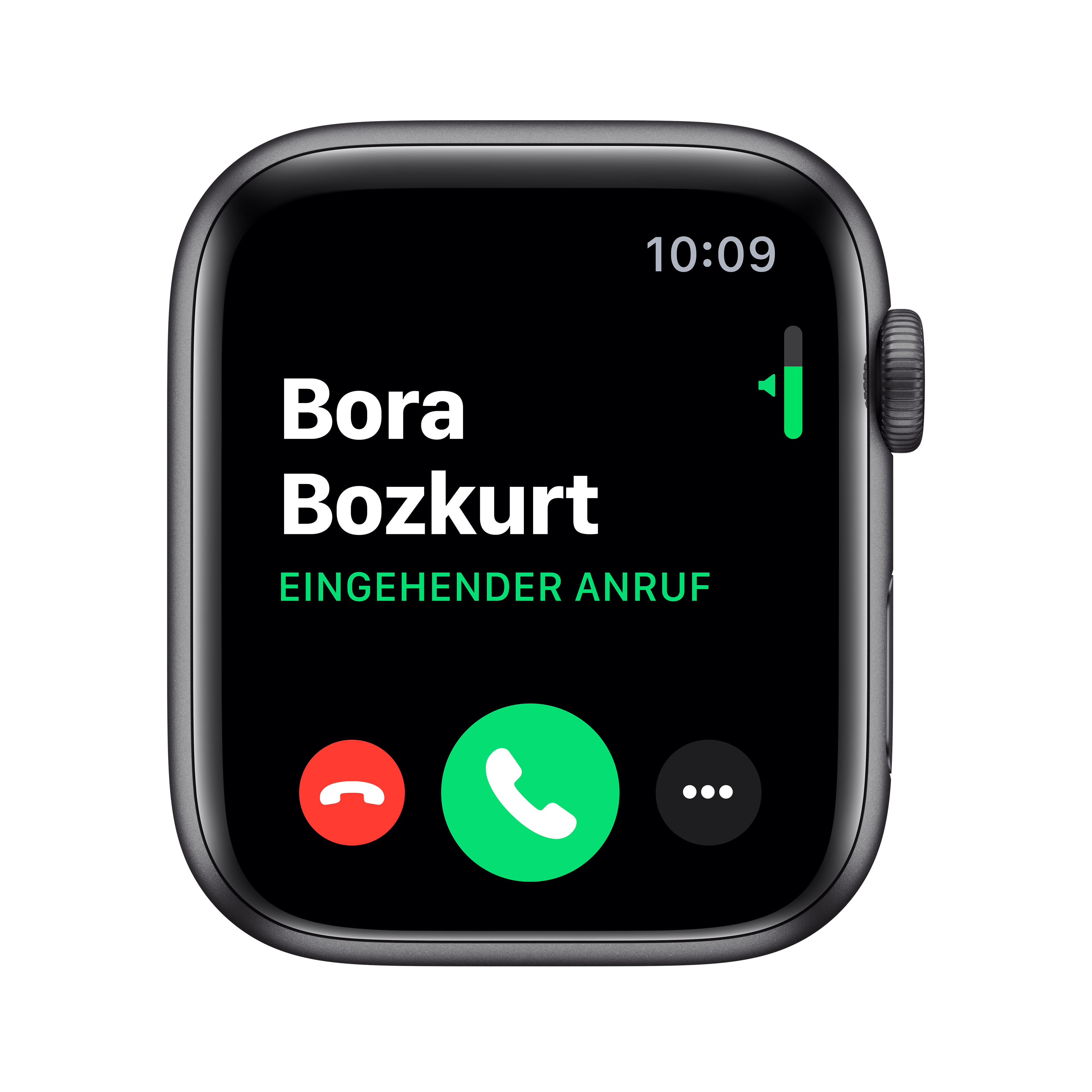 APPLE Watch Nike Series 5 44mm Smartwatch Aluminium Fluorelastomer, 140 - 200 mm , Armband: Anthrazit  Schwarz, Gehäuse: Space Grey
