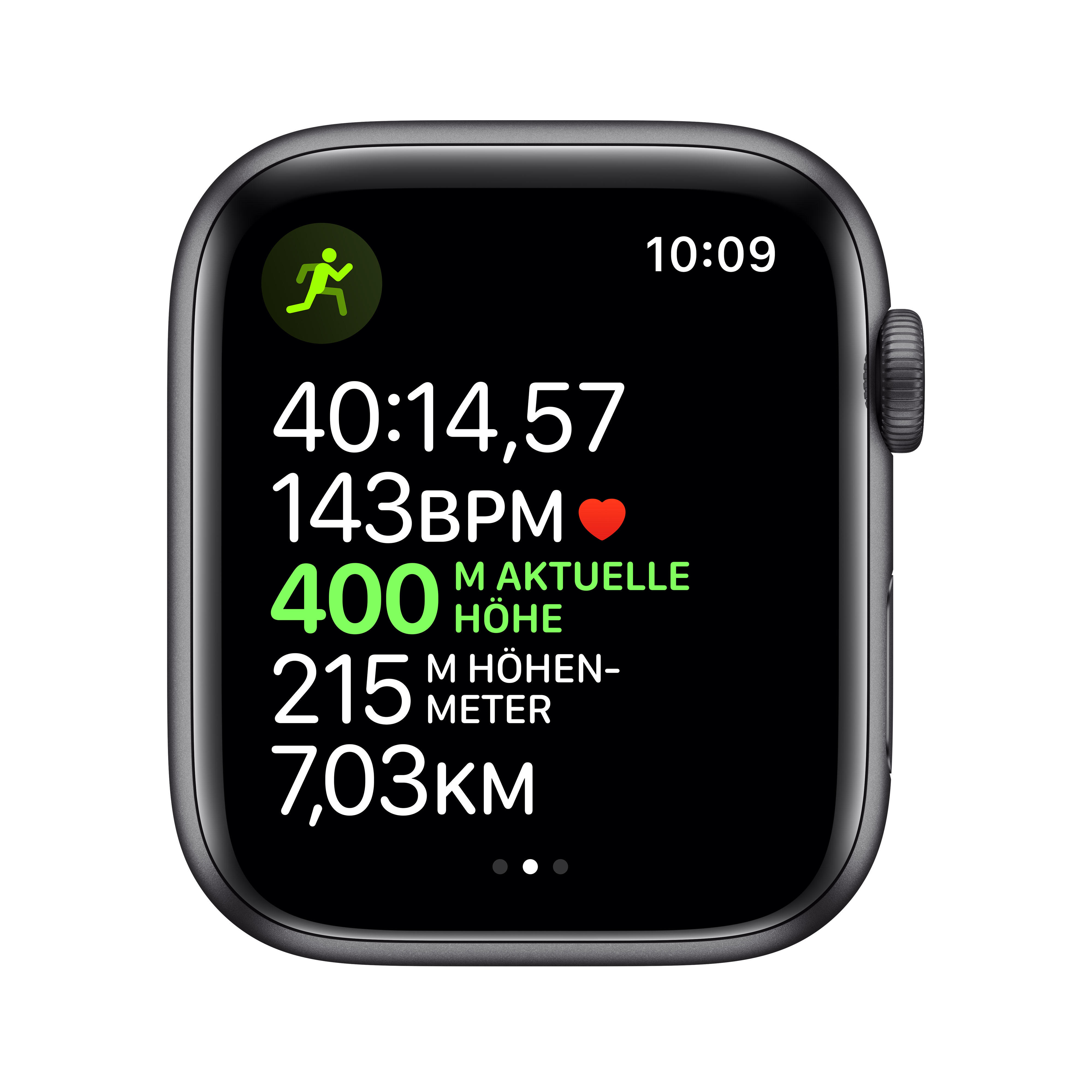 APPLE Watch Nike Series 5 44mm Smartwatch Aluminium Fluorelastomer, 140 - 200 mm , Armband: Anthrazit  Schwarz, Gehäuse: Space Grey