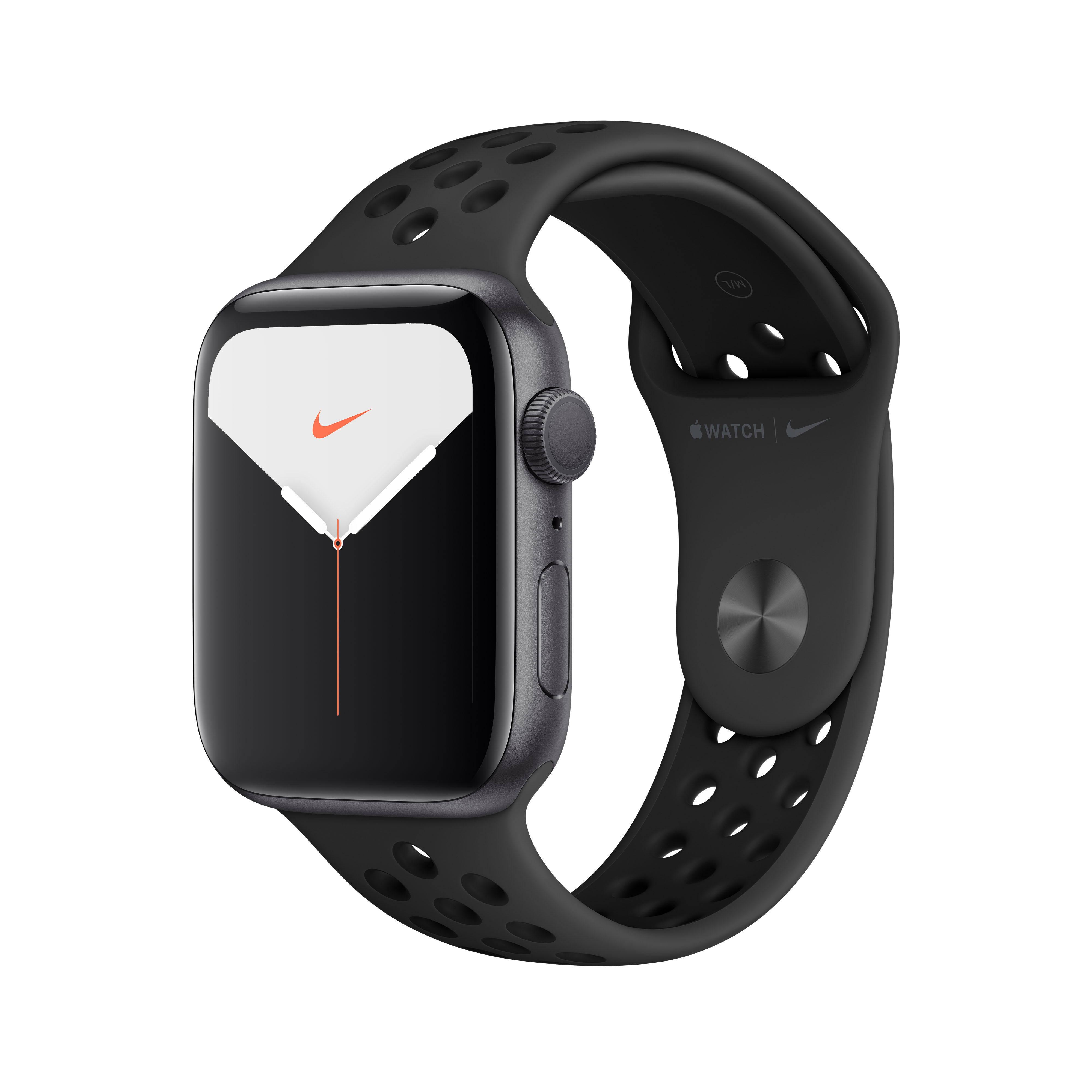 Gehäuse: Smartwatch mm Aluminium Watch Nike , APPLE 140 200 Space Series 5 Grey - Schwarz, Fluorelastomer, Armband: 44mm Anthrazit