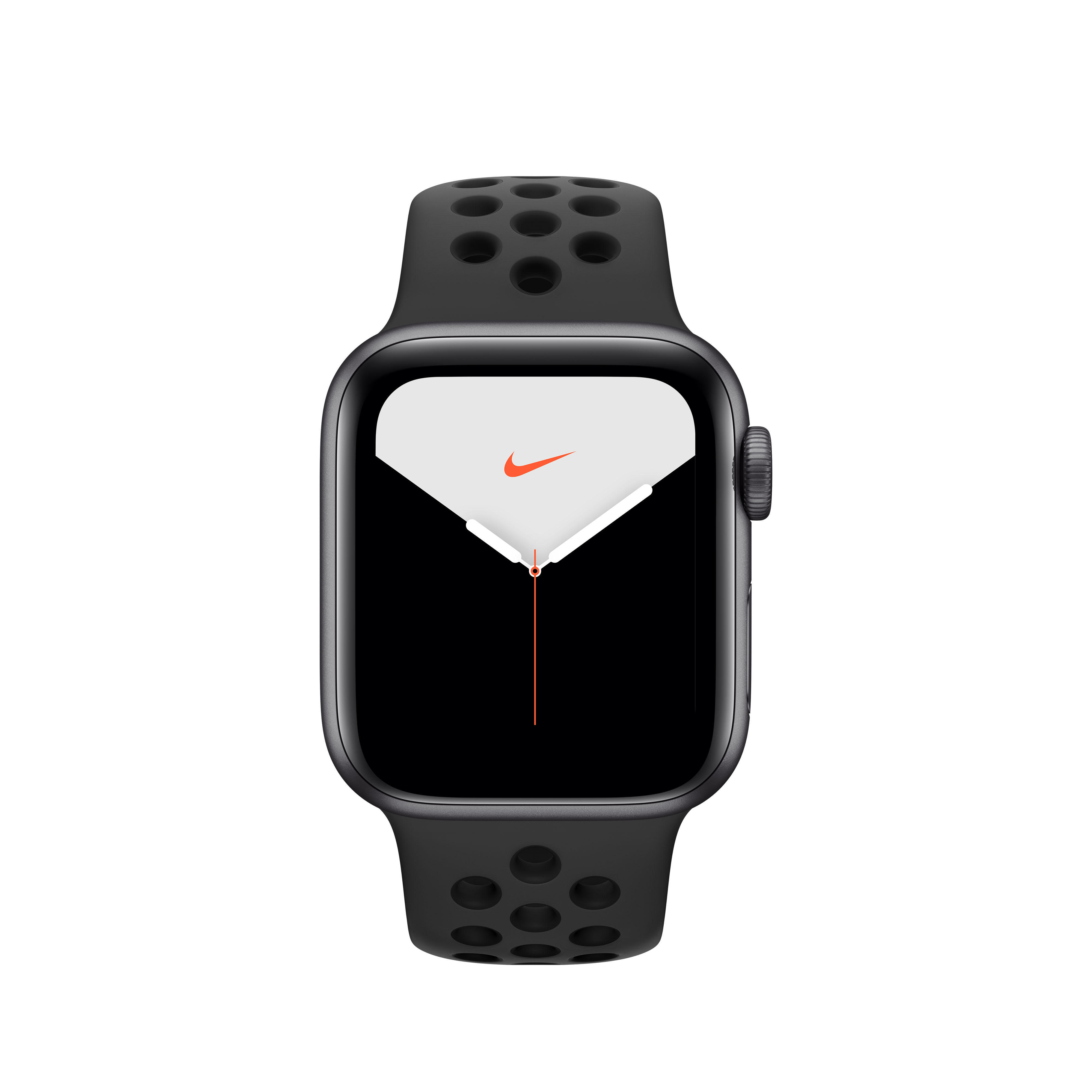 APPLE Watch Nike Series 5 (GPS + Cellular) 40mm Smartwatch Aluminium Fluorelastomer, 130 - 200 mm, Armband: Anthrazit  Schwarz, Gehäuse: Space Grey