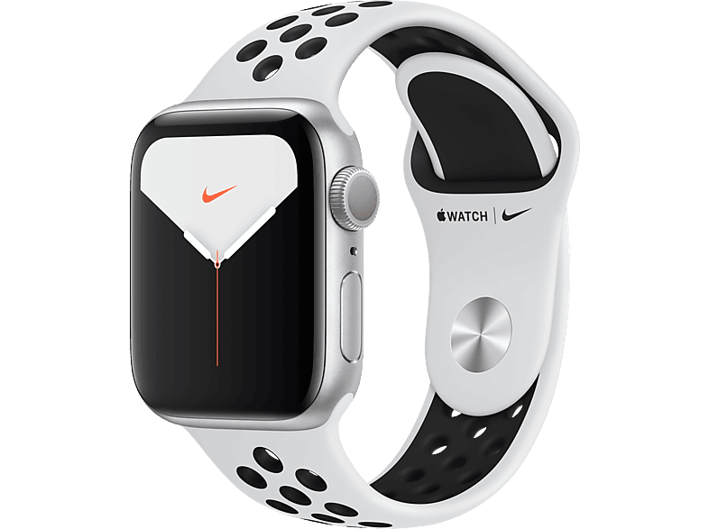 Nike 200 mm, Series APPLE Silber - 40mm Armband: Gehäuse: Pure Platinum Schwarz, 5 130 Smartwatch Aluminium Watch Fluorelastomer,
