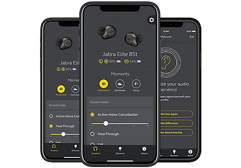 JABRA Écouteurs sans fil + Boîtier de recharge Elite 85t Titanium Black (100-99190000-60)