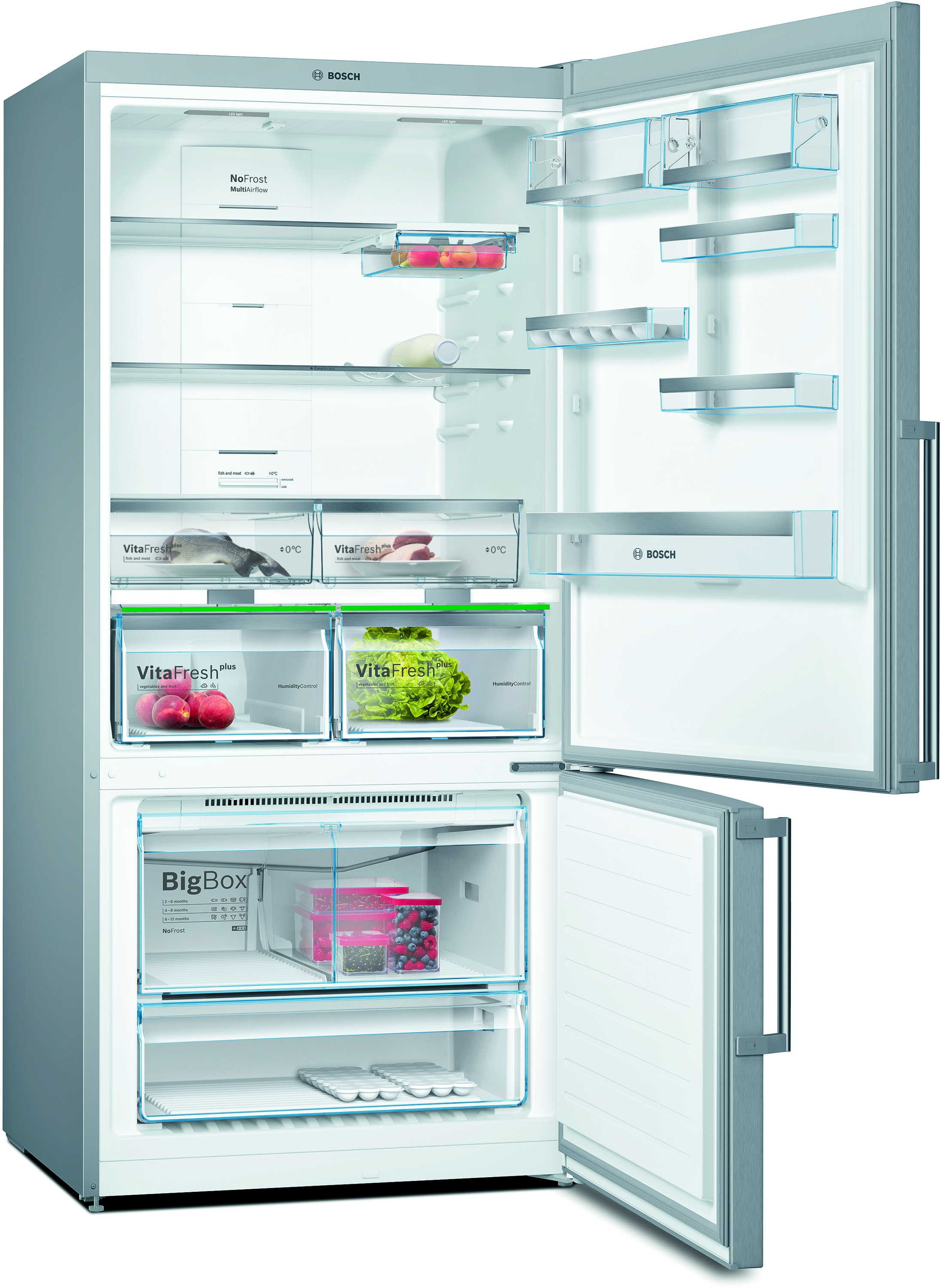 BOSCH KGN86AIDP Serie 6 Kühlgefrierkombination (D, 682 l, 1860 mm hoch, inox-antifingerprint)