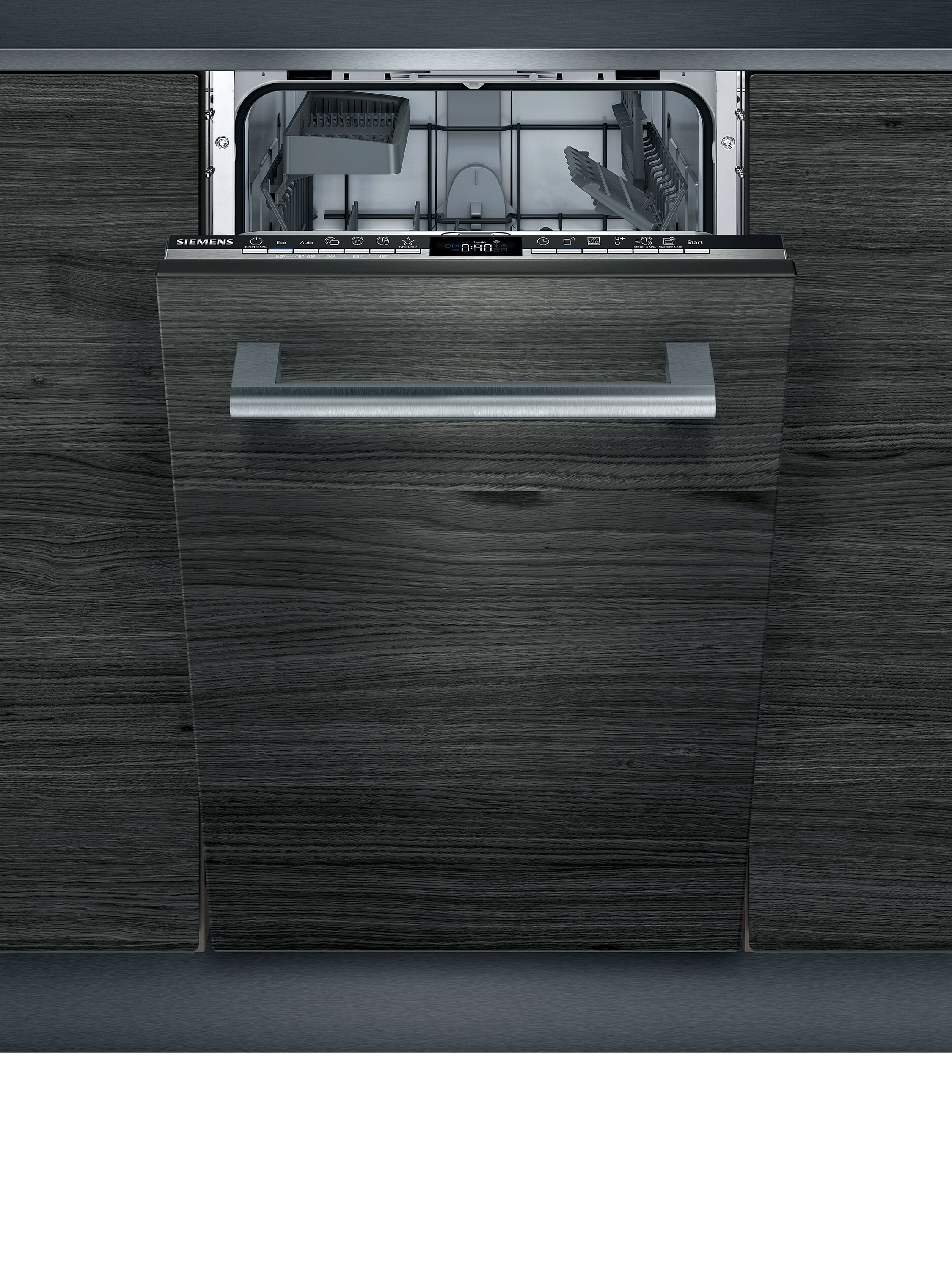 Lavavajillas integrable - Siemens SR63EX28KE, 9 servicios, 5 programas, 45 cm, Motor iQdrive™. Inox