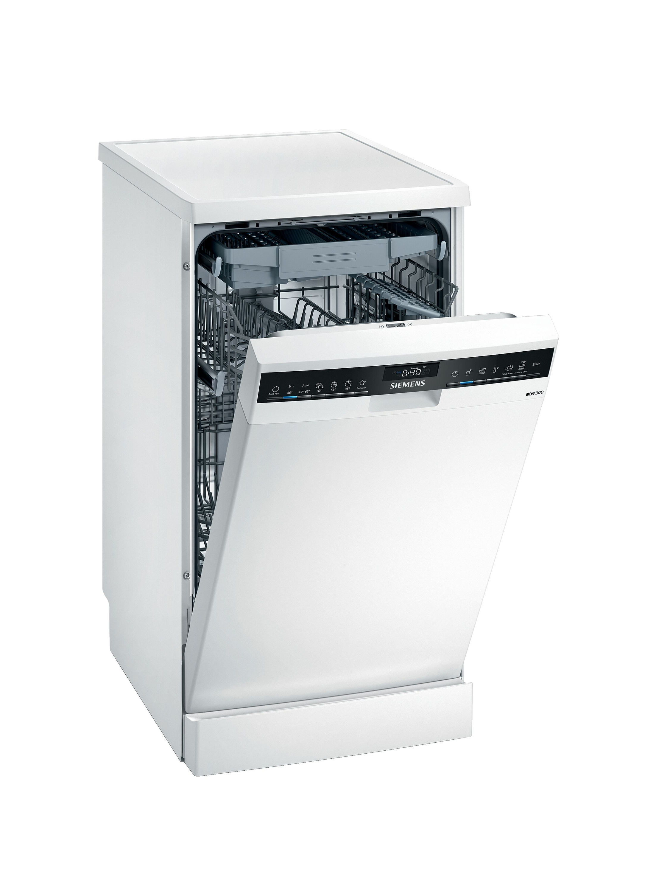 Lavavajillas - Siemens SR23HW65ME, Libre instalación, 10 servicios, 45 cm, A+, Blanco