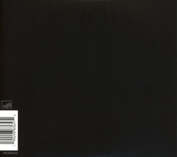 Pochette de CD noire avec code-barres blanc et logo dans le coin.