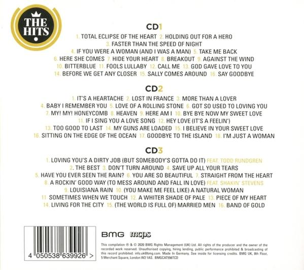 Ein CD-Case mit Text, der drei CDs mit Songtiteln auflistet.