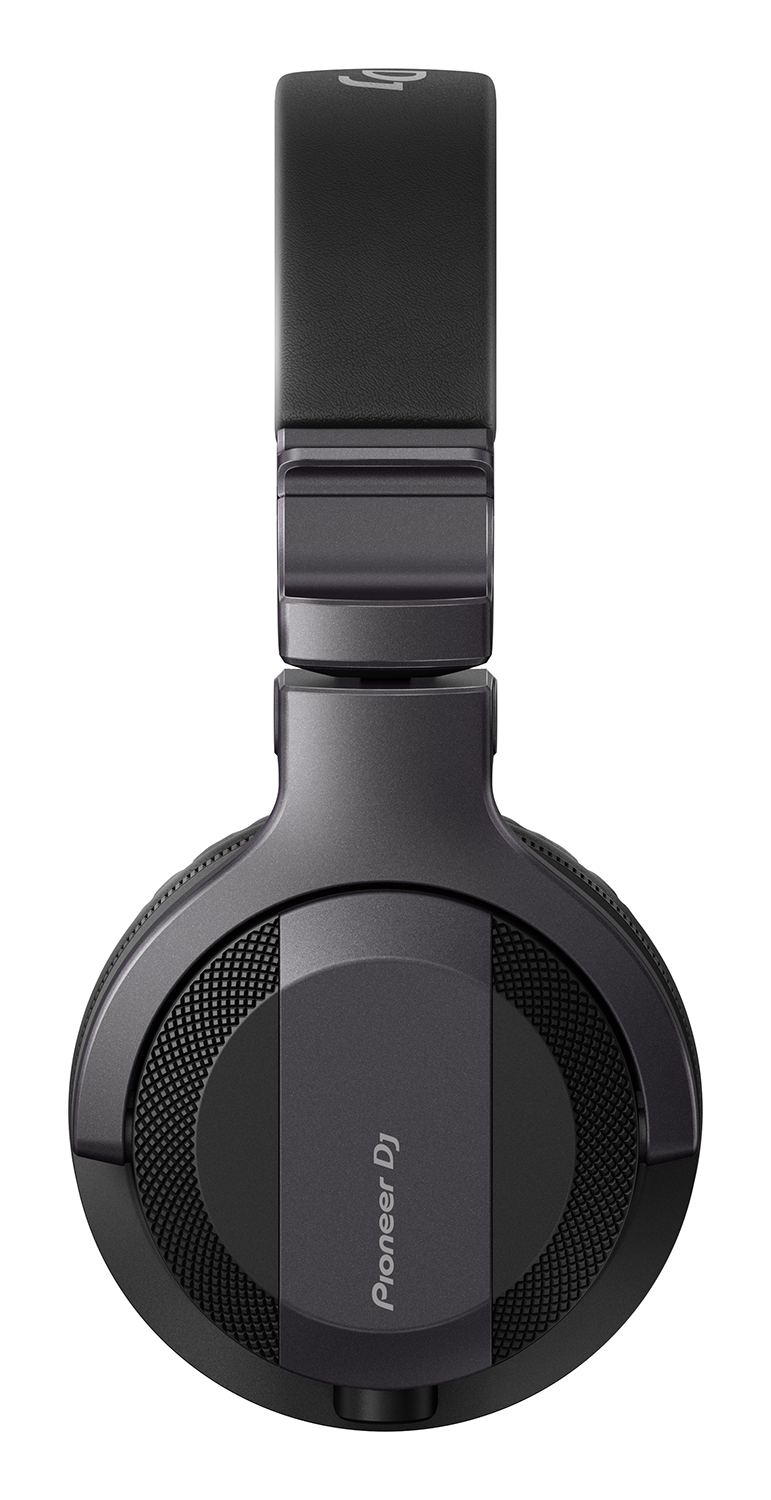 Black Pioneer DJ headphones, showing the ear cup and the top band.