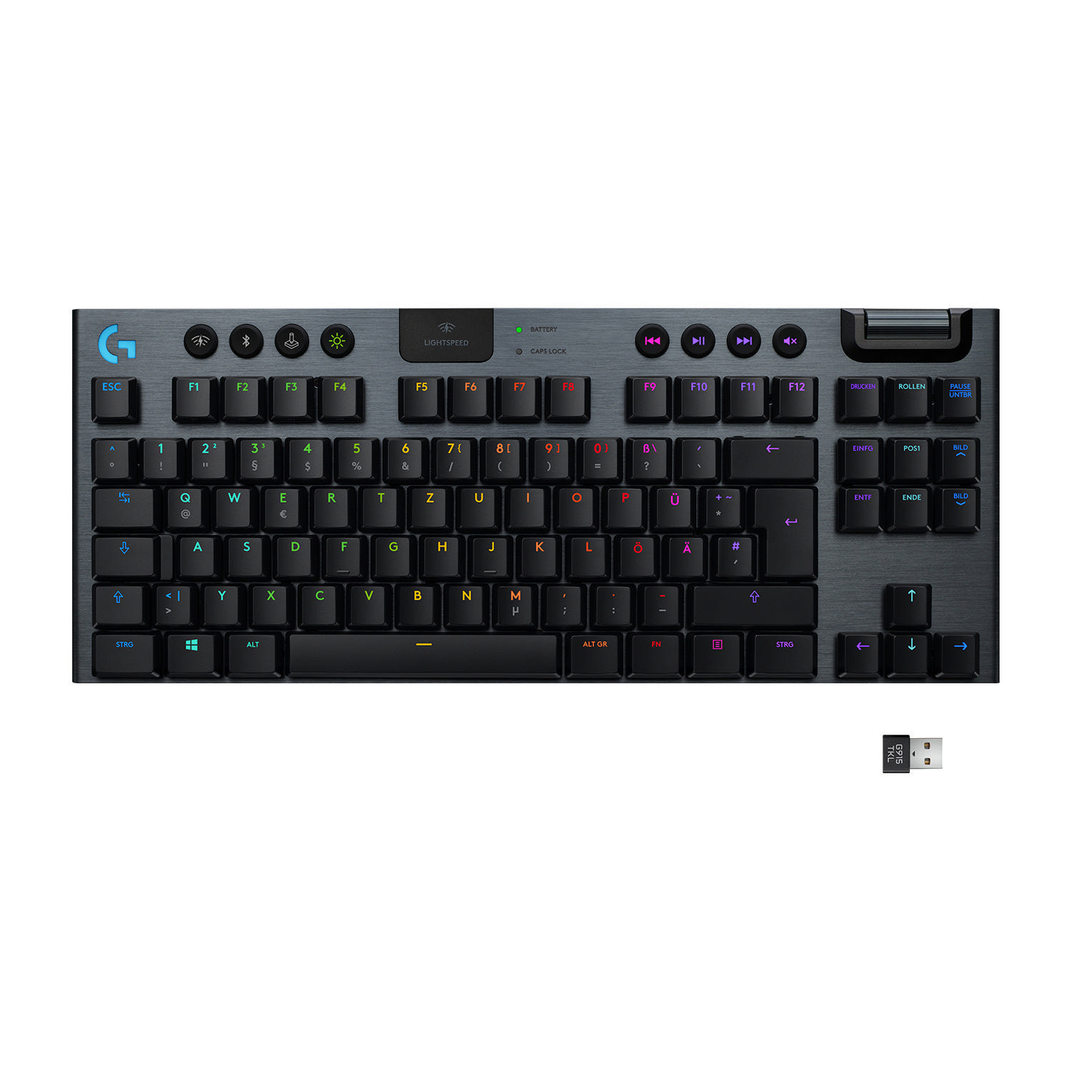 LOGITECH G915 TKL , Gaming Tastatur, Mechanisch, kabellos, Graphit