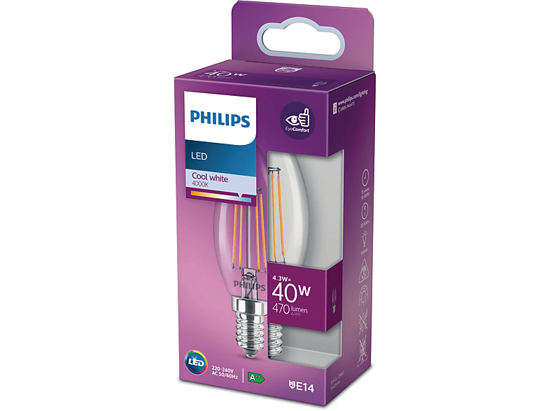 PHILIPS LEDclassic Lampe ersetzt 40W LED kaltweiß