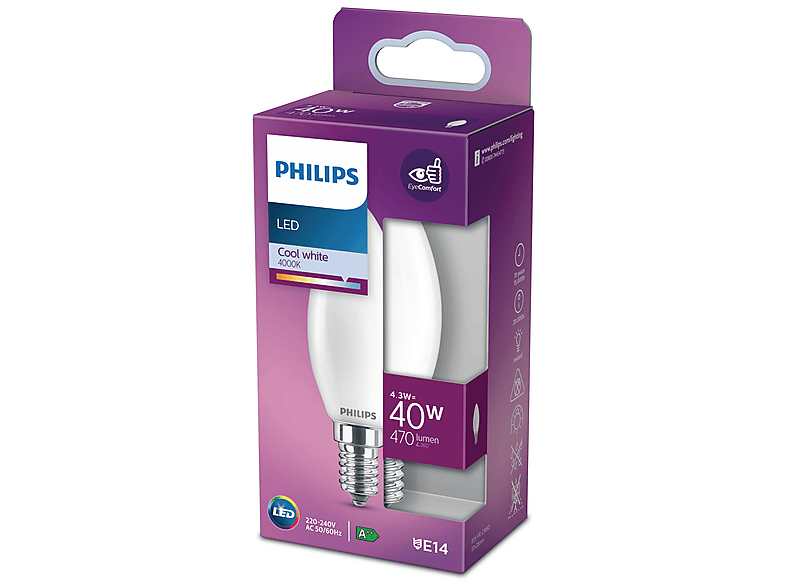 PHILIPS LEDclassic Lampe ersetzt 40W LED kaltweiß