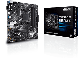 ASUS PRIME B550M-K AMD B550 AM4 DDR4 4400 HDMI DVI VGA Çift M2 USB3.2 mATX PCIe 4.0 ECC Ram Desteği Anakart Siyah