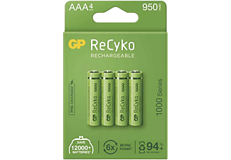 GP ReCyko NiMH Tölthető akkumulátor, HR03 (AAA) 1000mAh, 4db, (B21114)