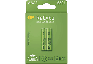 GP ReCyko NiMH Tölthető akkumulátor, HR03 (AAA) 650mAh, 2db, (B2116)